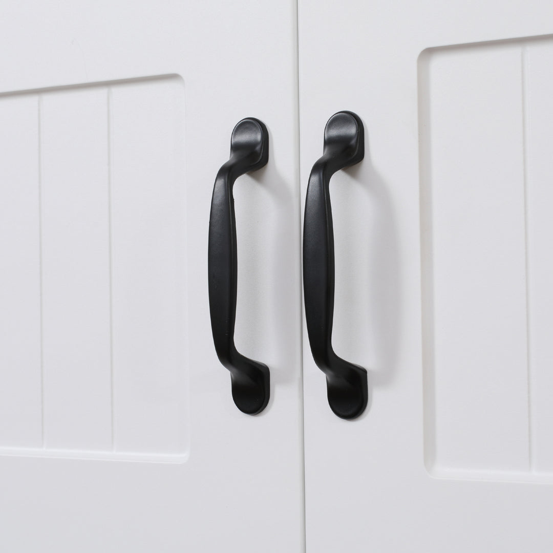 Køkkenskab køkkenbuffetskab, landlig stil, 2 skabe, 2 hylder, 70 cm x 40 cm x 170 cm hvid + sort