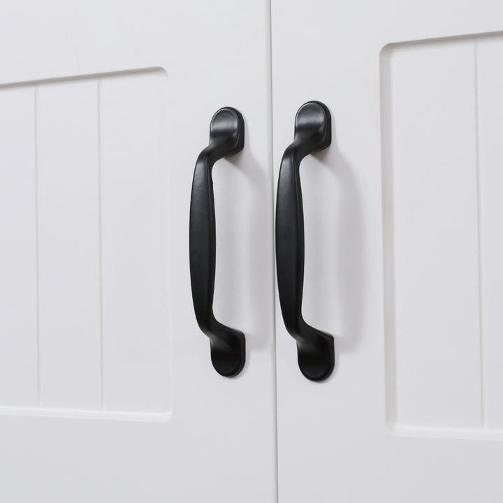 Køkkenskab køkkenbuffetskab, landlig stil, 2 skabe, 2 hylder, 70 cm x 40 cm x 170 cm hvid + sort