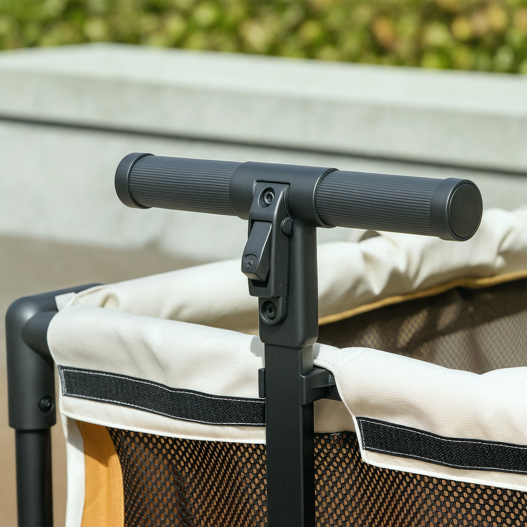 Hundeklapvogn sammenklappelig hundeklapvogn til hunde og katte op til 30 kg 110 x 65 x 102 cm brun