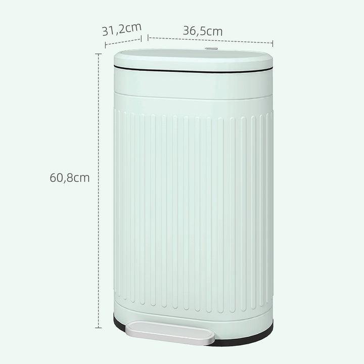 30L pedalspand med låg, aftagelig inderspand, soft-close-funktion, 36,5 x 31,2 x 60,8 cm, grøn