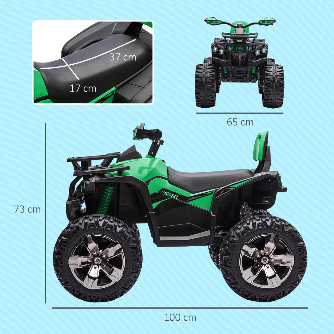 Elektrisk ATV til børn, med lys- og musiktilslutning, 3-8 km/t, til alderen 3-5, grøn