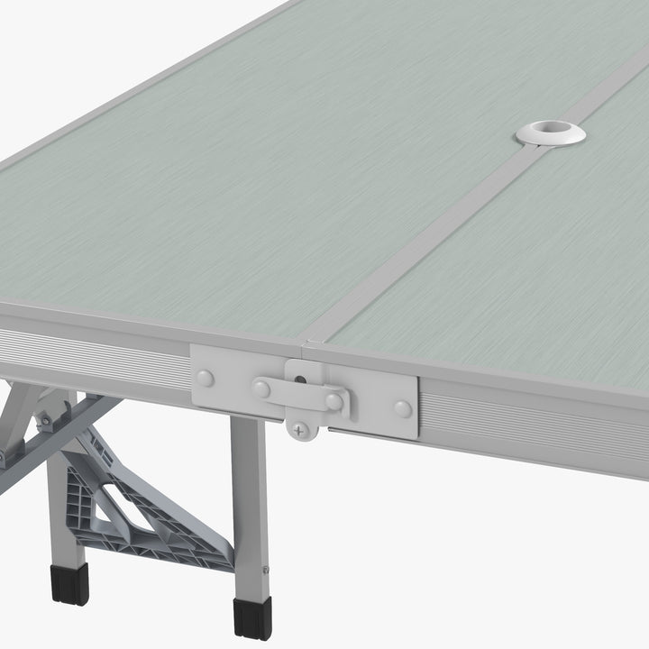 Campingbord klapbord med 4 stole klapbord havebord i aluminium 85,5 x 135 cm grå
