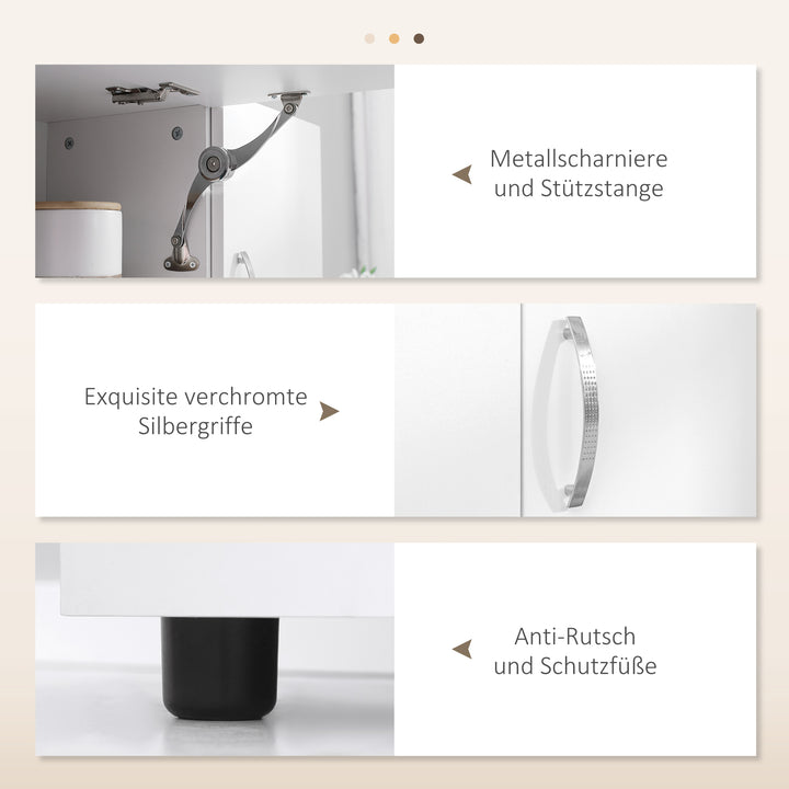 Køkkenskab, buffet, 3 skuffer, 3 hylder, masser af opbevaringsplads, 89x39,5x168cm, hvid