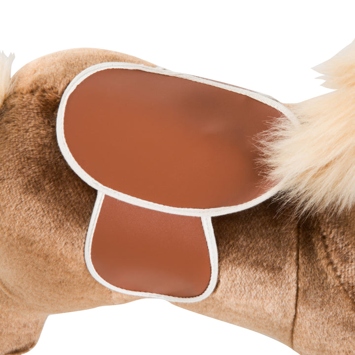 Gyngehest baby gyngedyr plyslegetøj børn plys gyngedyr brun l74 x b33 x h62 cm