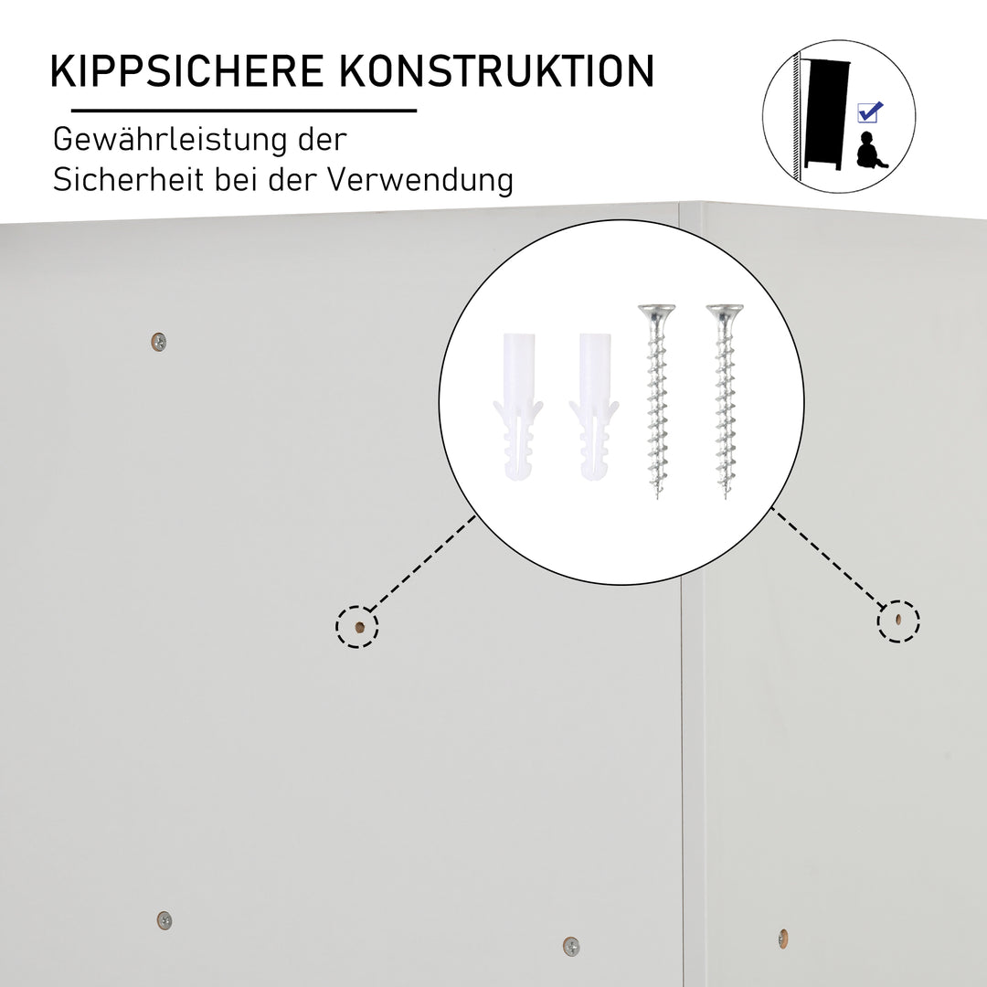 Opbevaringshylde til børn, 3 non-woven skuffer, mdf, anti-tip, grå
