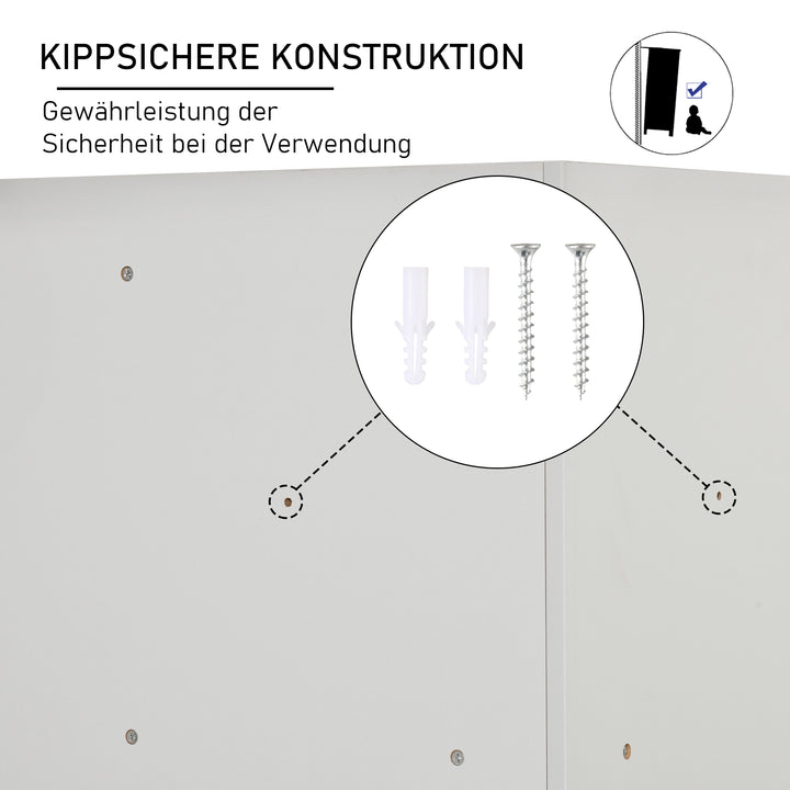 Opbevaringshylde til børn, 3 non-woven skuffer, mdf, anti-tip, grå