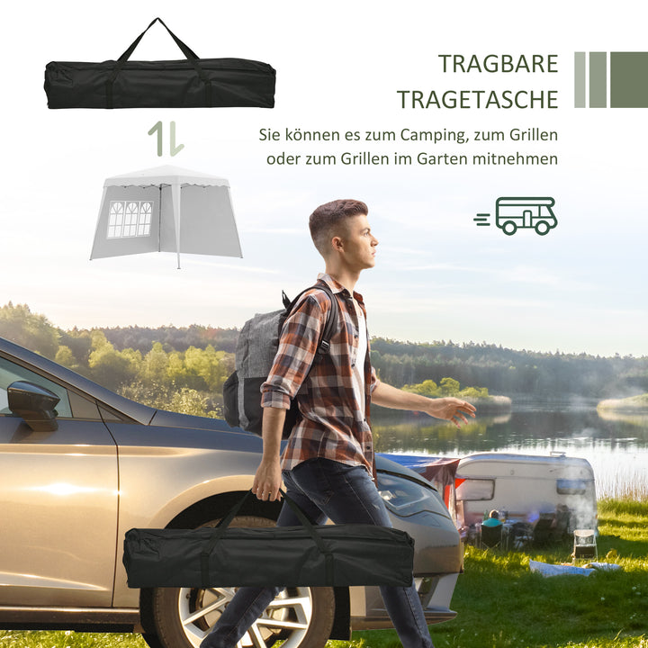 Pop up pavillion foldepavillon, inklusive stjerne, vejrbestandig, 240 x 240 x 250 cm, hvid