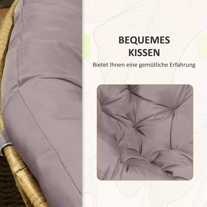 Bistrosæt balkonsæt terrassesæt vejrbestandigt aftagelige puder 85cm x 70cm x 82cm natur + lysebrun