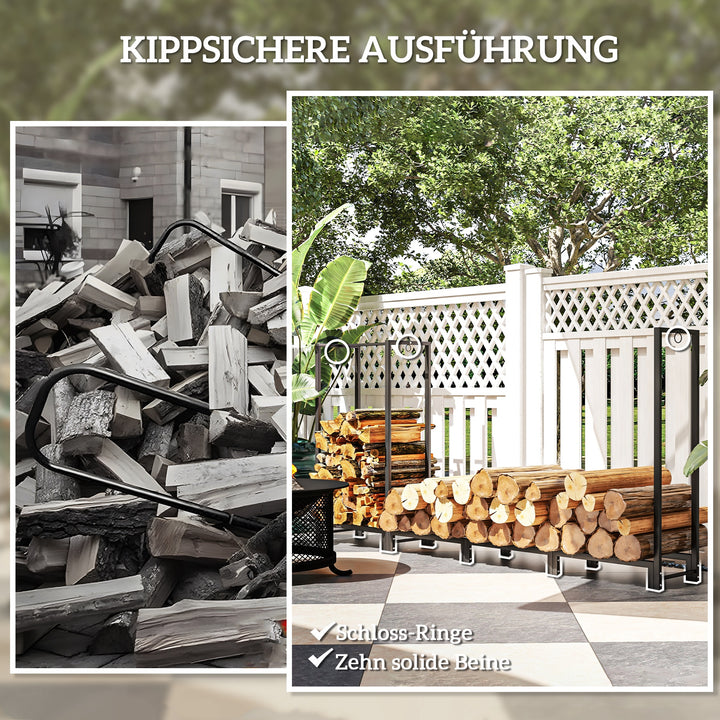 Brænderist, to sektioner, stel i rustfrit stål, op til 300 kg, 240 x 32 x 115 cm, sort