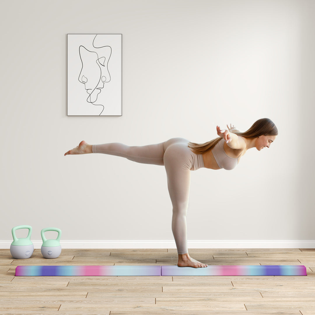 236 cm foldbar balancebom til teenagere 80 kg farverig
