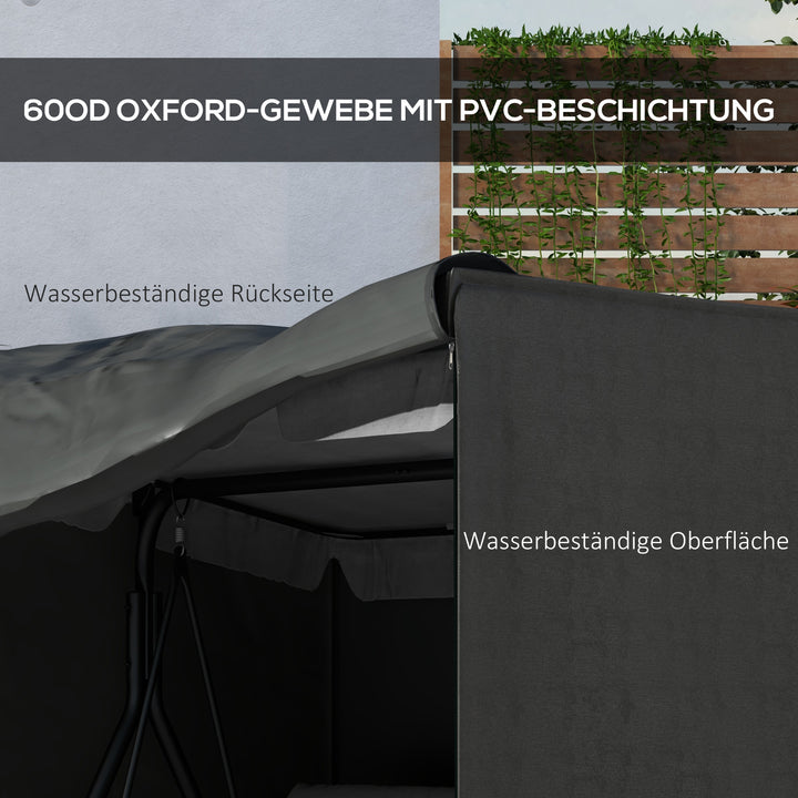 Havegyngeovertræk, beskyttelsesovertræk til verandagynge, vandtæt overtræk, 177 x 114 x 152 cm, grå