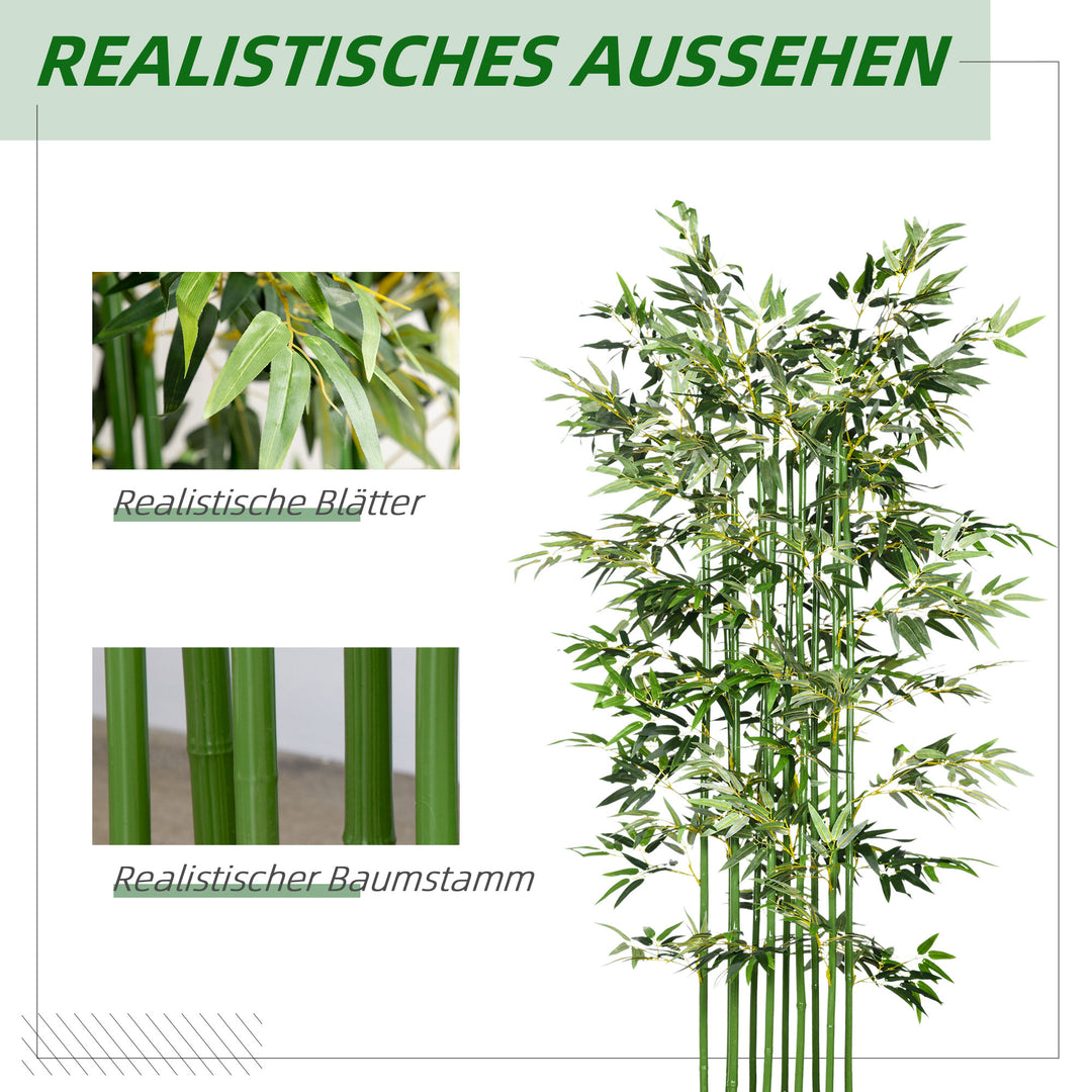 Kunstig bambusplante, kunstig plante, dekorativ plante, realistisk udseende, nem pleje, til hjemmebrug, 180 cm høj, grøn