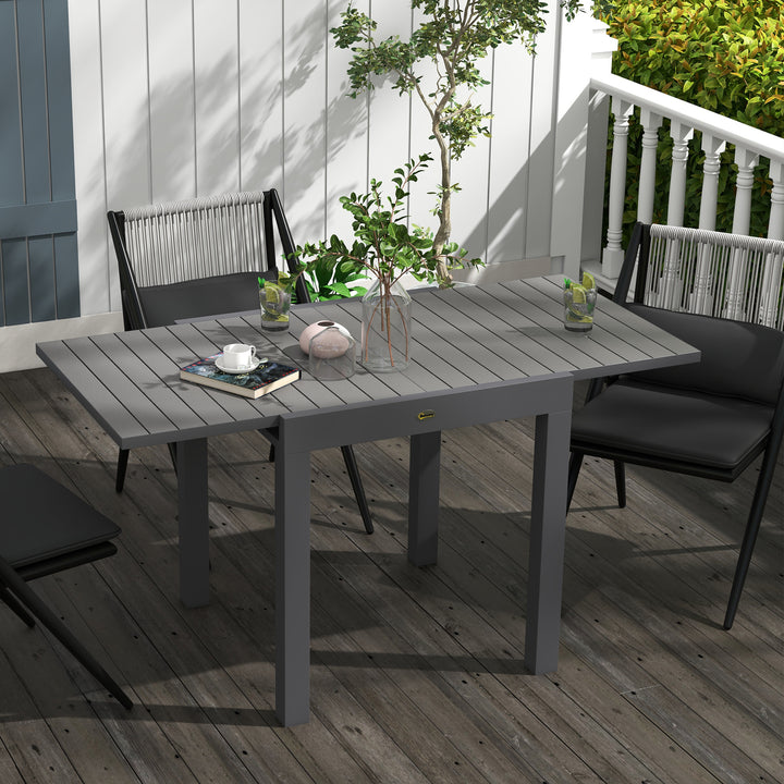 Udendørs havebord, vejrbestandigt, 162 x 80 x 75 cm, grå