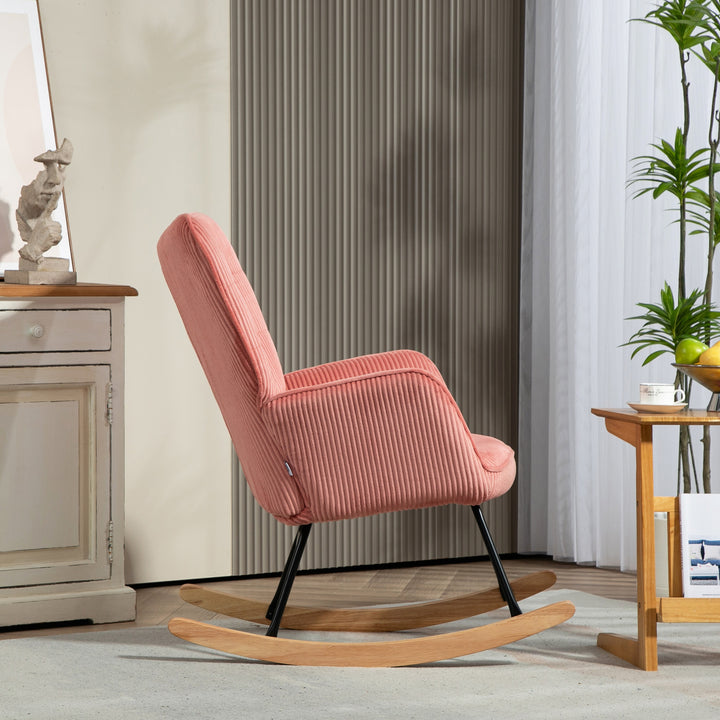 Gyngestol, lænestol, gyngestol, belastningskapacitet op til 120 kg, polyester, 98 x 71 x 101 cm, pink