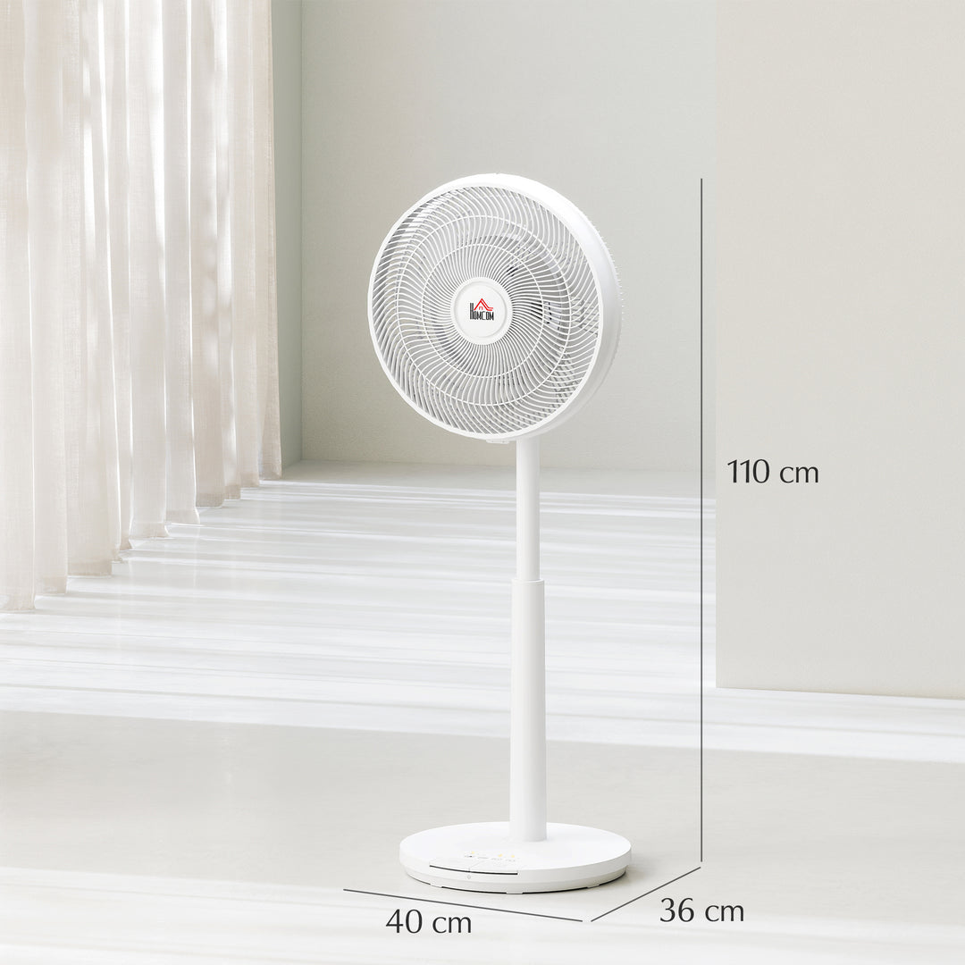 Ventilator, klimaanlæg, 3 tilstande, LED-display, drejelig, plastik, hvid