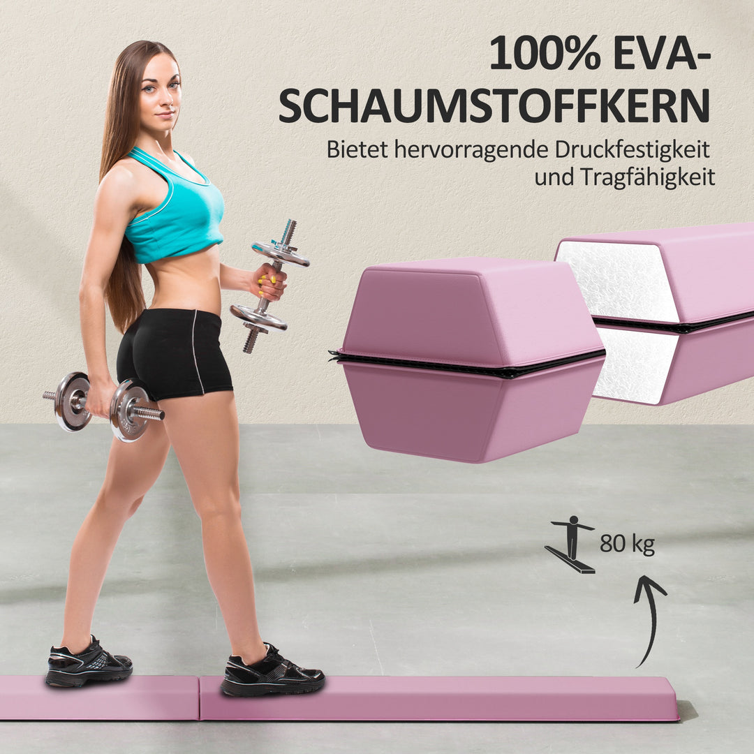 236 cm foldbar balancebom til teenagere 80 kg lyserød