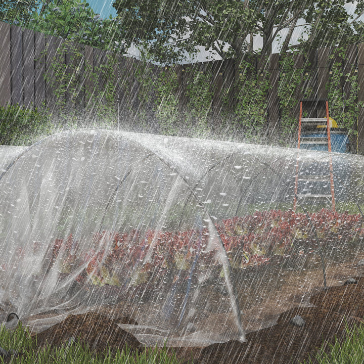 Drivhusoverdækning, plastikplanteoverdækning, uv-resistent, vandtæt, 7 x 8 m