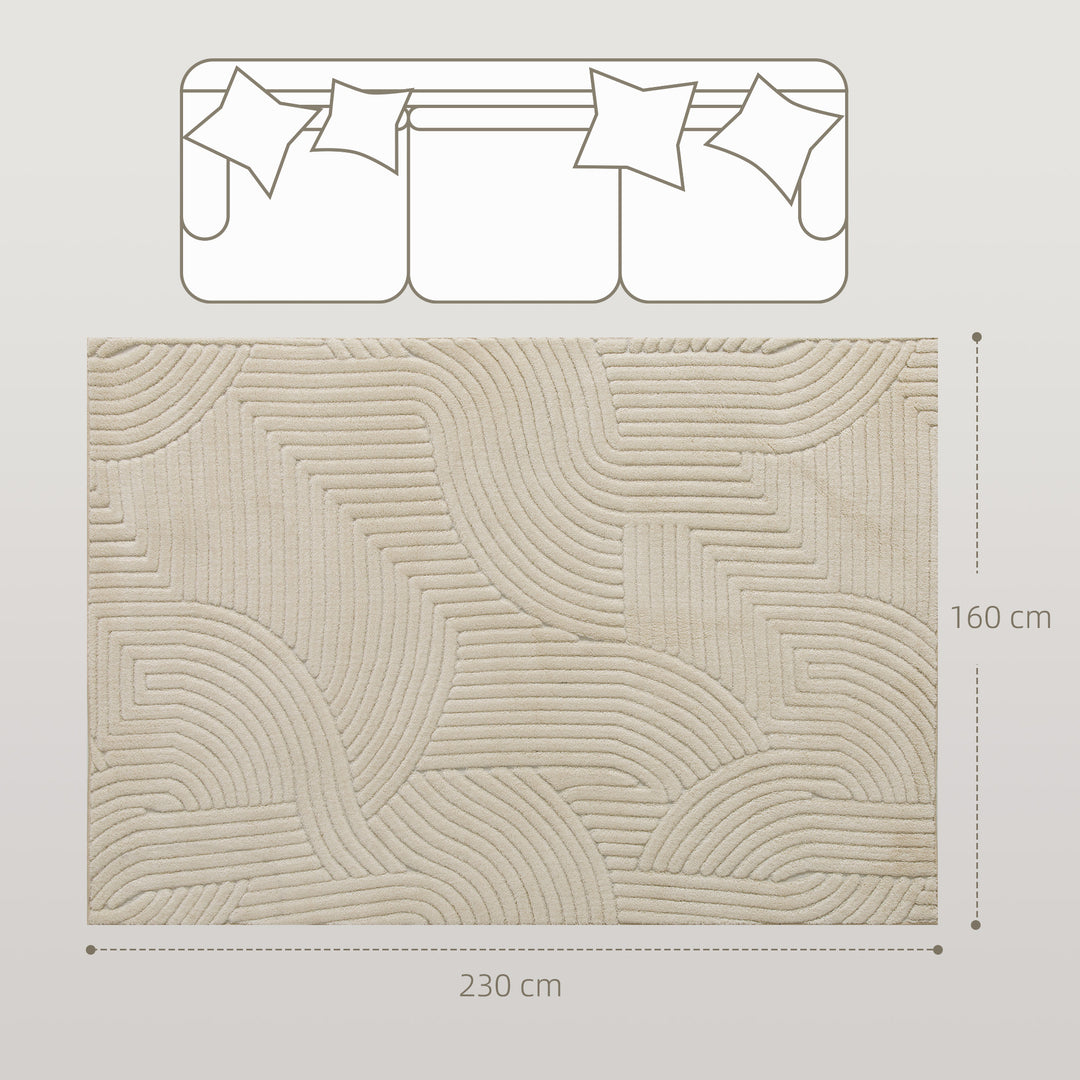 Maskinvævet tæppe, 15 mm højt, alsidigt, skridsikkert, cremehvidt