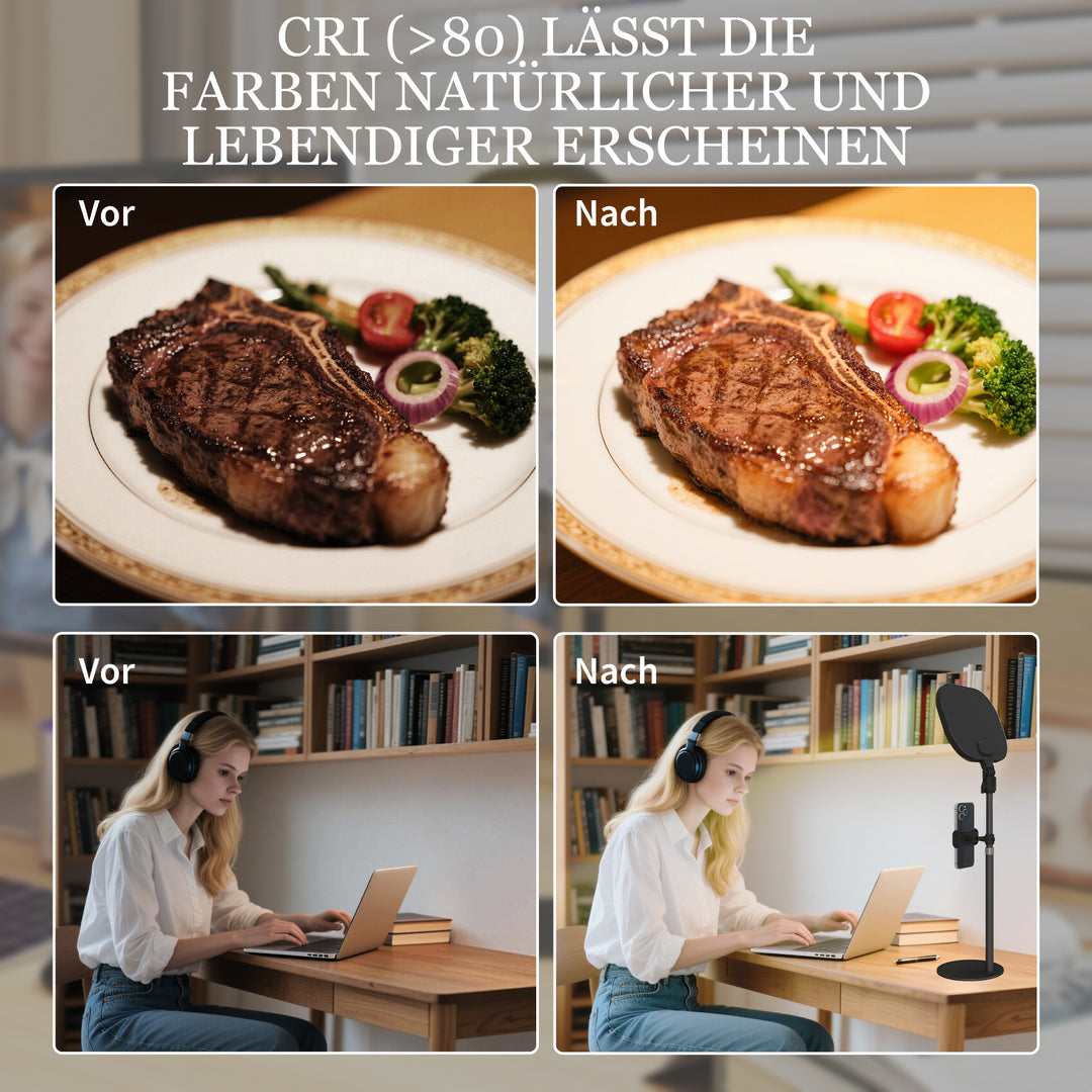 Led-sengelampe, 10 dæmpningsniveauer, 5 farver, hukommelsesfunktion, metal, sort