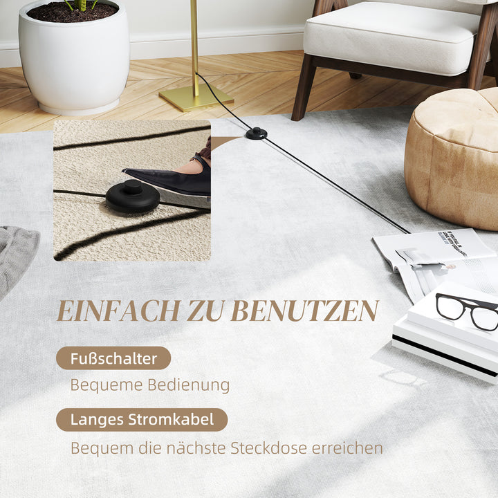 Spiralgulvlampe med fodkontakt og 3 lysstyrkeniveauer, 1,46 m, guld