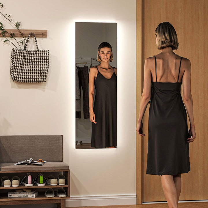 Led-spejl i fuld længde, dæmpbart, rammeløst, touch-betjening, 40 x 120 cm