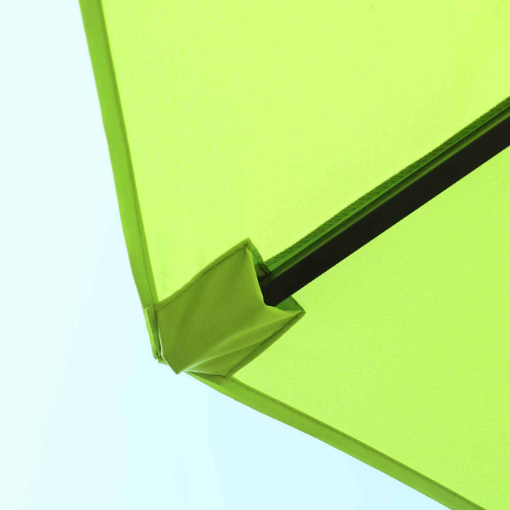 Dobbeltparasol 455 x 270 cm haveparasol med håndsving oval stabil metalstang markedsparasol dobbeltparasol terrasseparasol solbeskyttelse til strand balkon terrasse have grøn