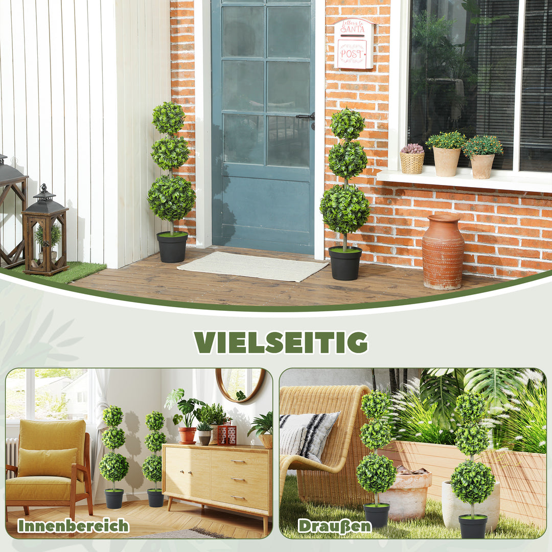 Kunstige planter i potte, plastblade, flocket jord, grøn