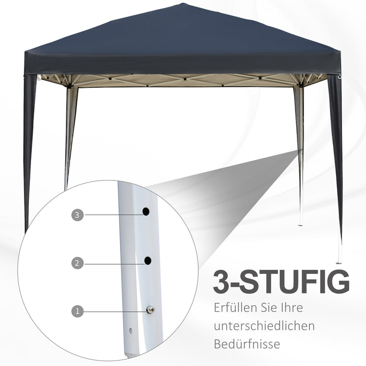 Pavillon, 2,95 x 2,95 m Pop-up foldbar pavillon, havepavillon, festtelt, UV-beskyttelse, stål + oxfordstof, sort