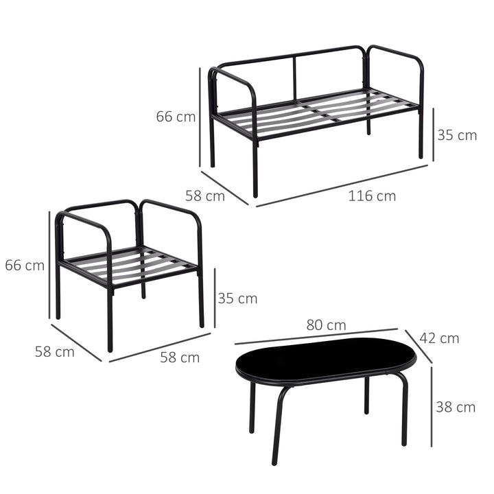 Havesofasæt i rattan, boho-stil, vejrbestandig, 116 cm x 58 cm x 66 cm, kaki