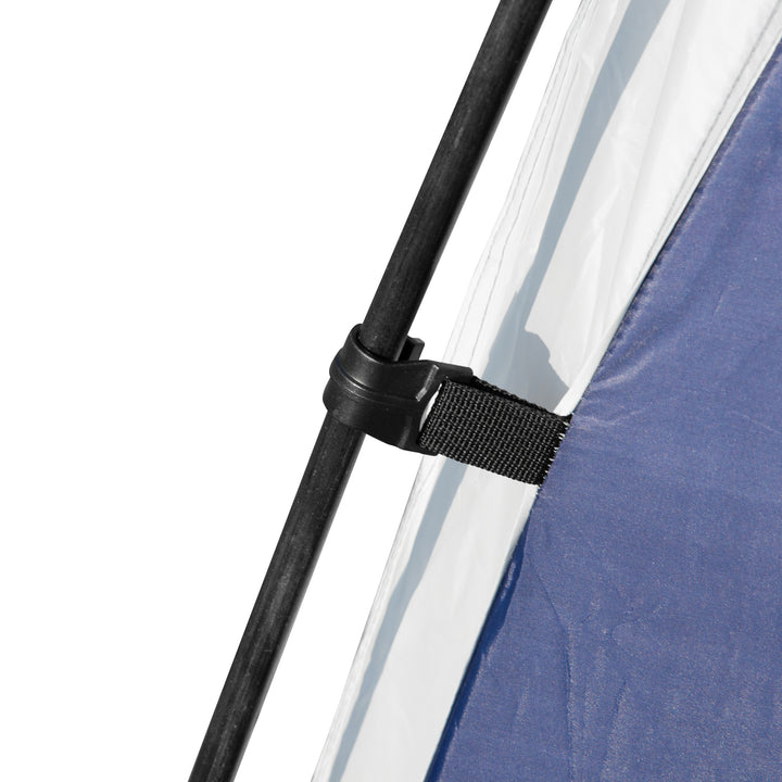 Kuppeltelt til 6-8 personer, pavillon, beskyttelse mod sol og støvregn, 3,5 x 3,5 x 2,22 m, blå