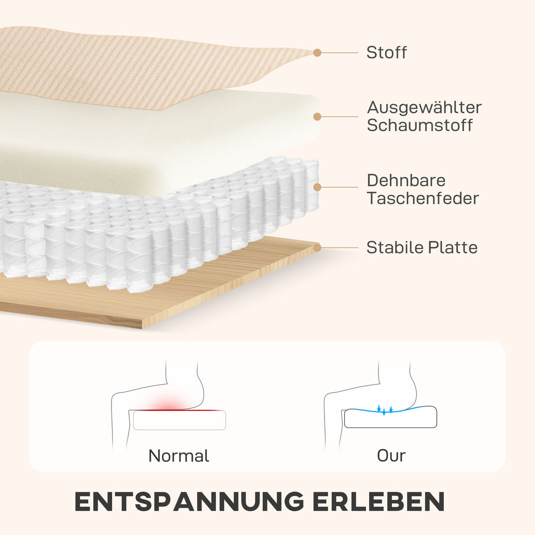 Justerbar sovesofa, L-formet gæstesofa med sengefunktion, opbevaringsplads, hynder, til stue, gæsteværelse, beige