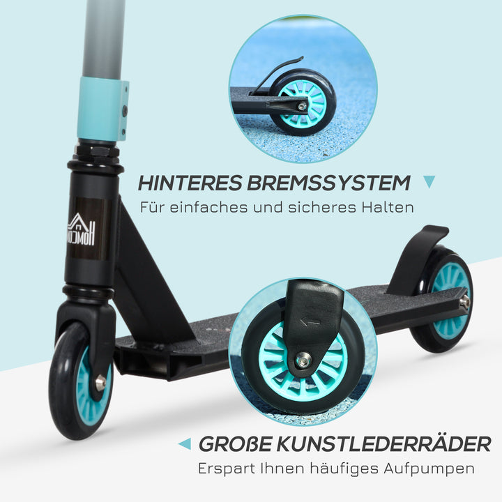 Pro stunt løbehjul, løbehjul til freestyle tricks, aluminium, metal, syntetisk læder, til børn og voksne, grøn