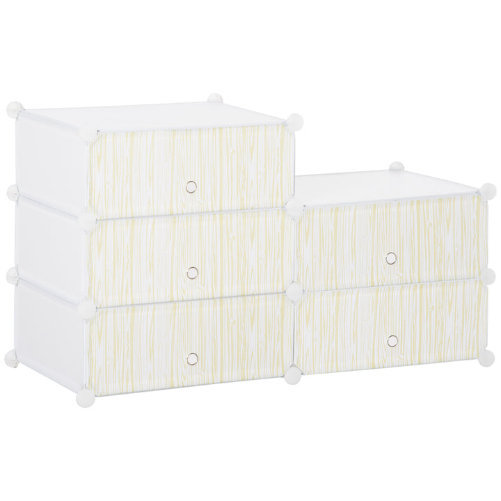 Modulært reolsystem til 12 par sko, 49 cm x 36,5 cm x 108 cm, hvid