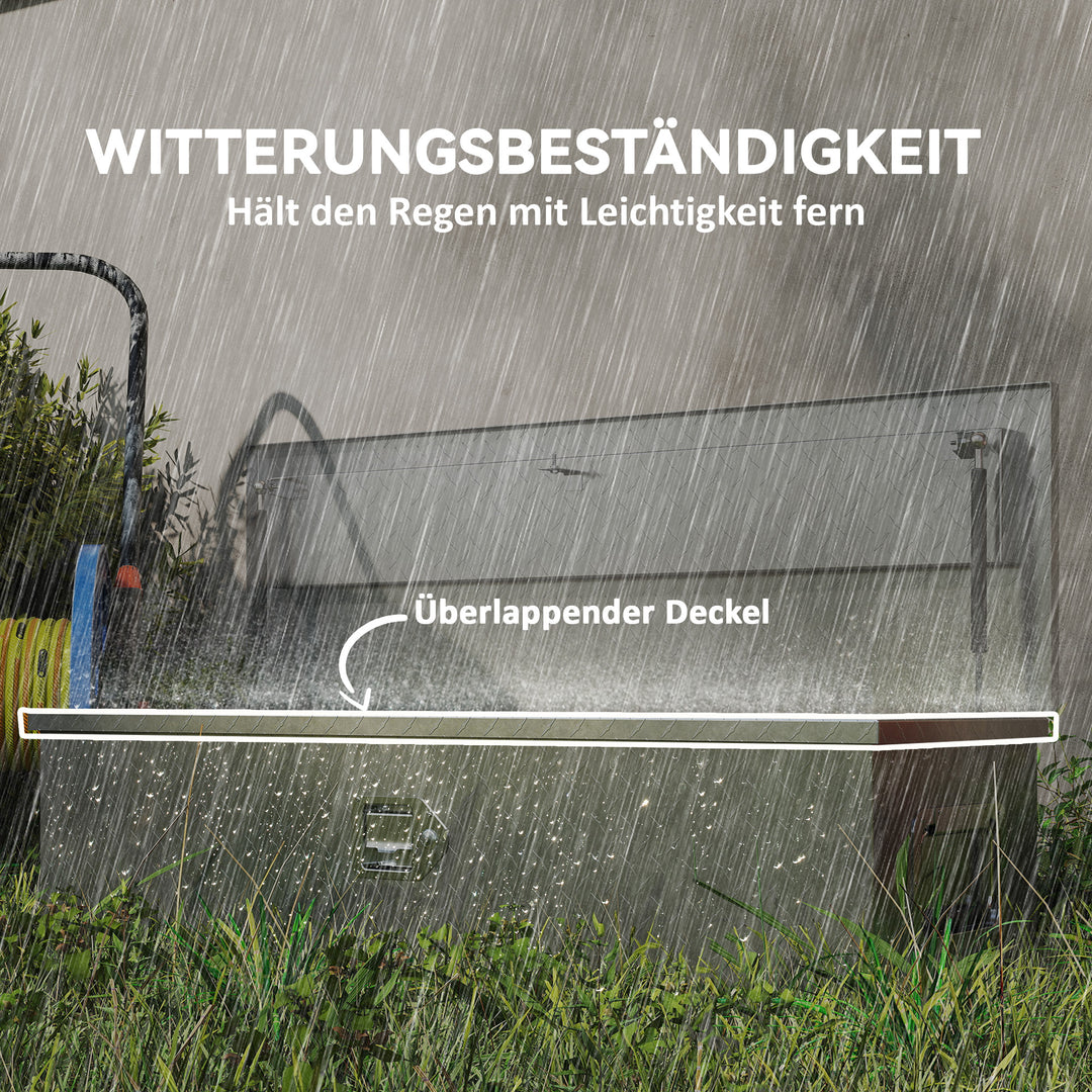 Robust opbevaringskasse i aluminium med sidehåndtag, lås og nøgler, værktøjskasse, 99 x 33 x 25,5 cm