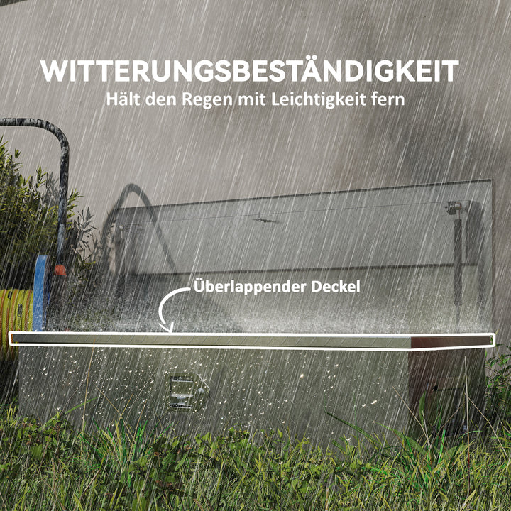 Robust opbevaringskasse i aluminium med sidehåndtag, lås og nøgler, værktøjskasse, 99 x 33 x 25,5 cm