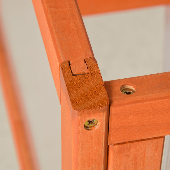 Koldramme-drivhus af træ og polycarbonat 90 x 46 x 40 cm drivhus med overdækning vejrbestandig koldrammekasse til haveplantebed orange