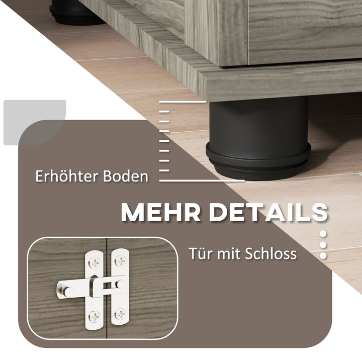 Hundebur med hynde, op til 20 kg/50 cm kropslængde, metal, 80 x 56 x 63 cm, grå/trædekoration