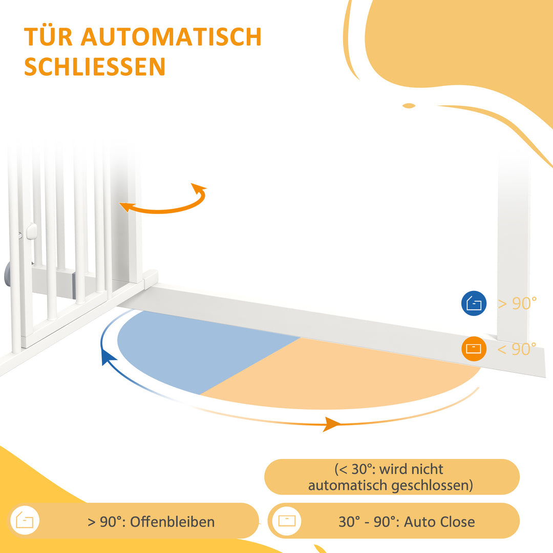 Trappegitter hundegitter, automatisk lukning, enhåndsbetjening, 100 cm x 4 cm x 76 cm, hvid