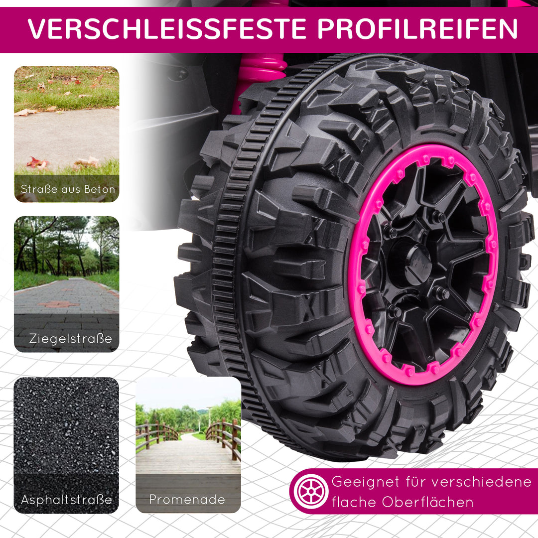 Elektrisk børne-quad, 3-6 km/t, lys/musik, til 3-5 år, op til 25 kg, pink/sort