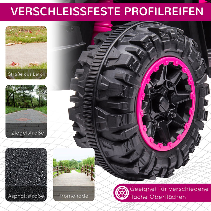 Elektrisk børne-quad, 3-6 km/t, lys/musik, til 3-5 år, op til 25 kg, pink/sort