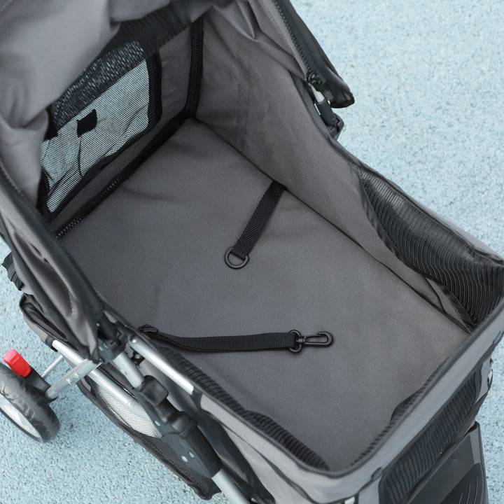 Hundeklapvogn, foldbar, til hunde og katte op til 10 kg, 75 x 45 x 97 cm, mørkegrå