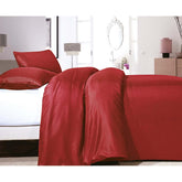 Satin Point sengesæt, rød 240 x 220