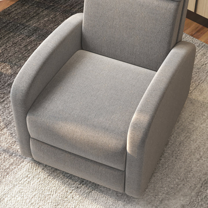 Lænestol tv-stol, udklappelig fodstøtte, vippes op til 160°, 64 x 86 x 102 cm, grå