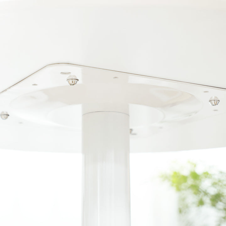 Spisebord til 2 personer, rund bordplade, stålfod, hvid, 70 x 70 x 75 cm