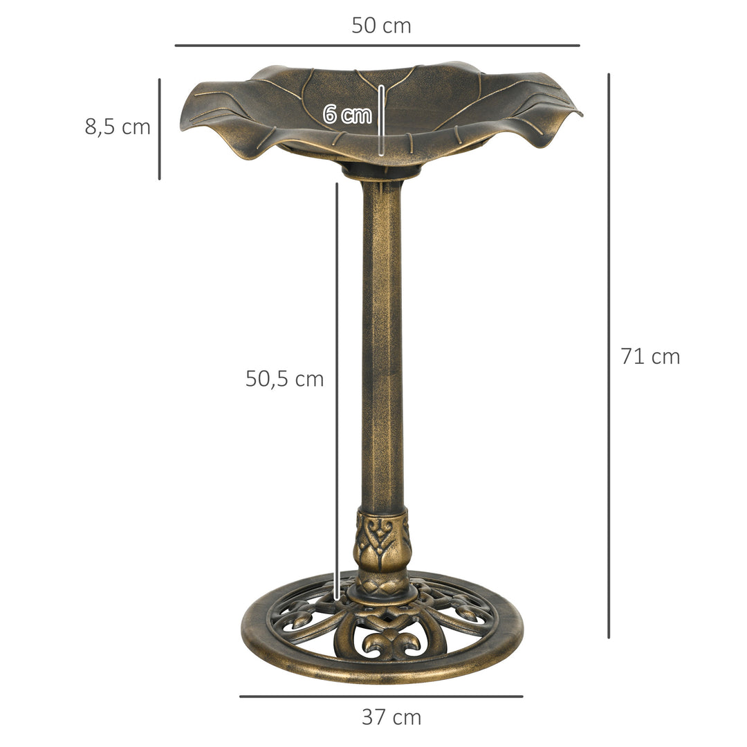 Fuglebad/vandskål, vintage design, stabil base, vinterbestandig, Ø50 x 71H cm, bronze