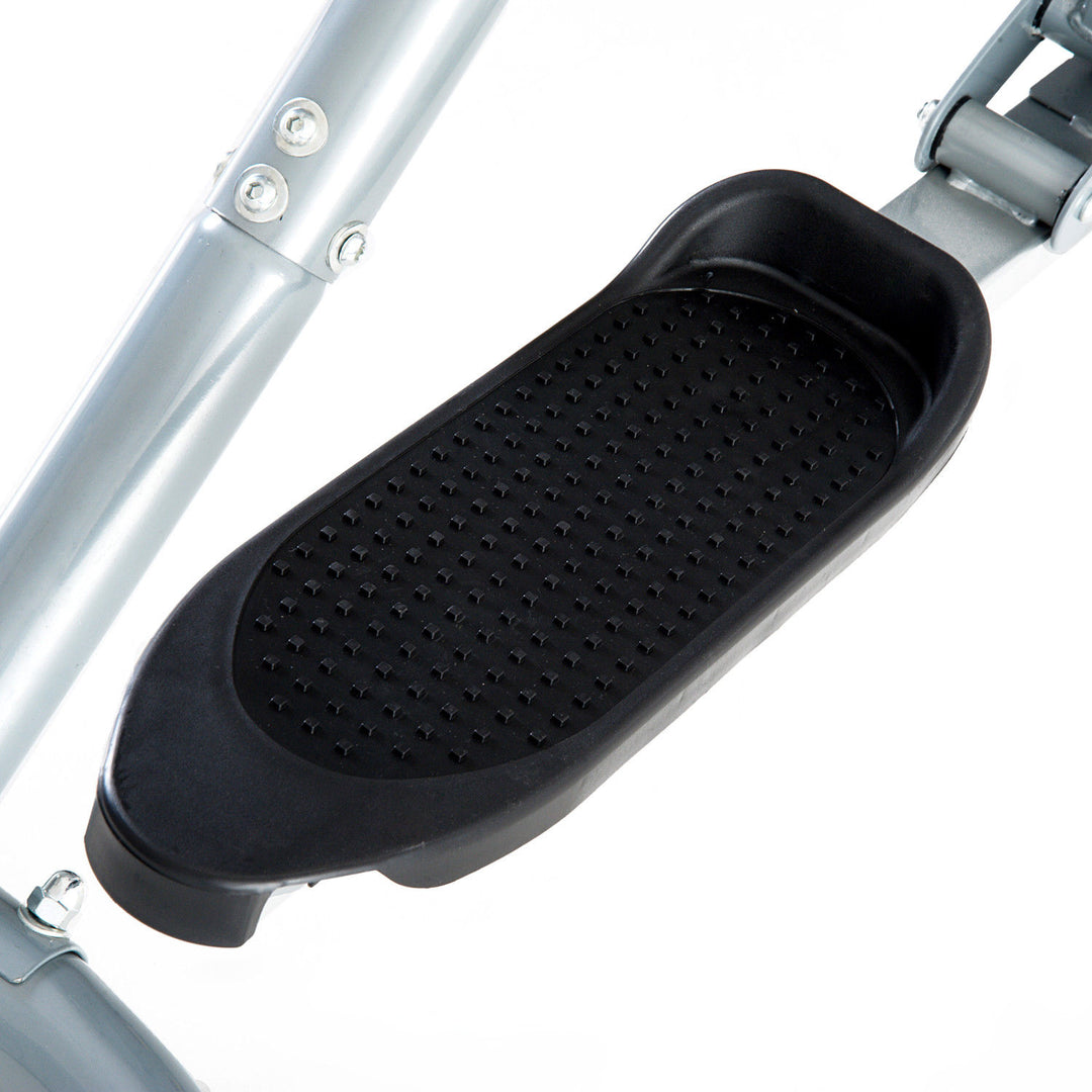 Crosstrainer, motionscykel, lcd-skærm, justerbar brystpude, stål, sølv, 96 x 60 x 152 cm