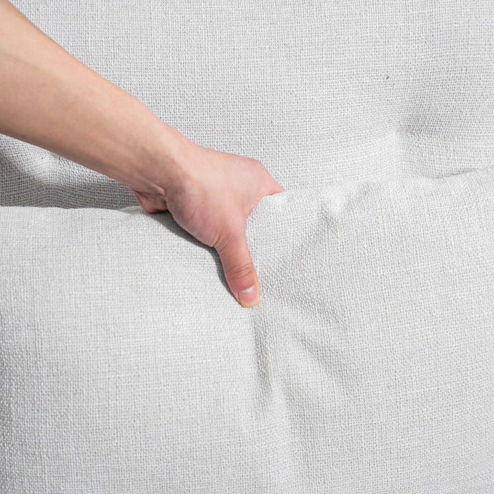 Rullende stol, linnedlook, højdejusterbar, 160 graders vipning, fodstøtte, cremehvid