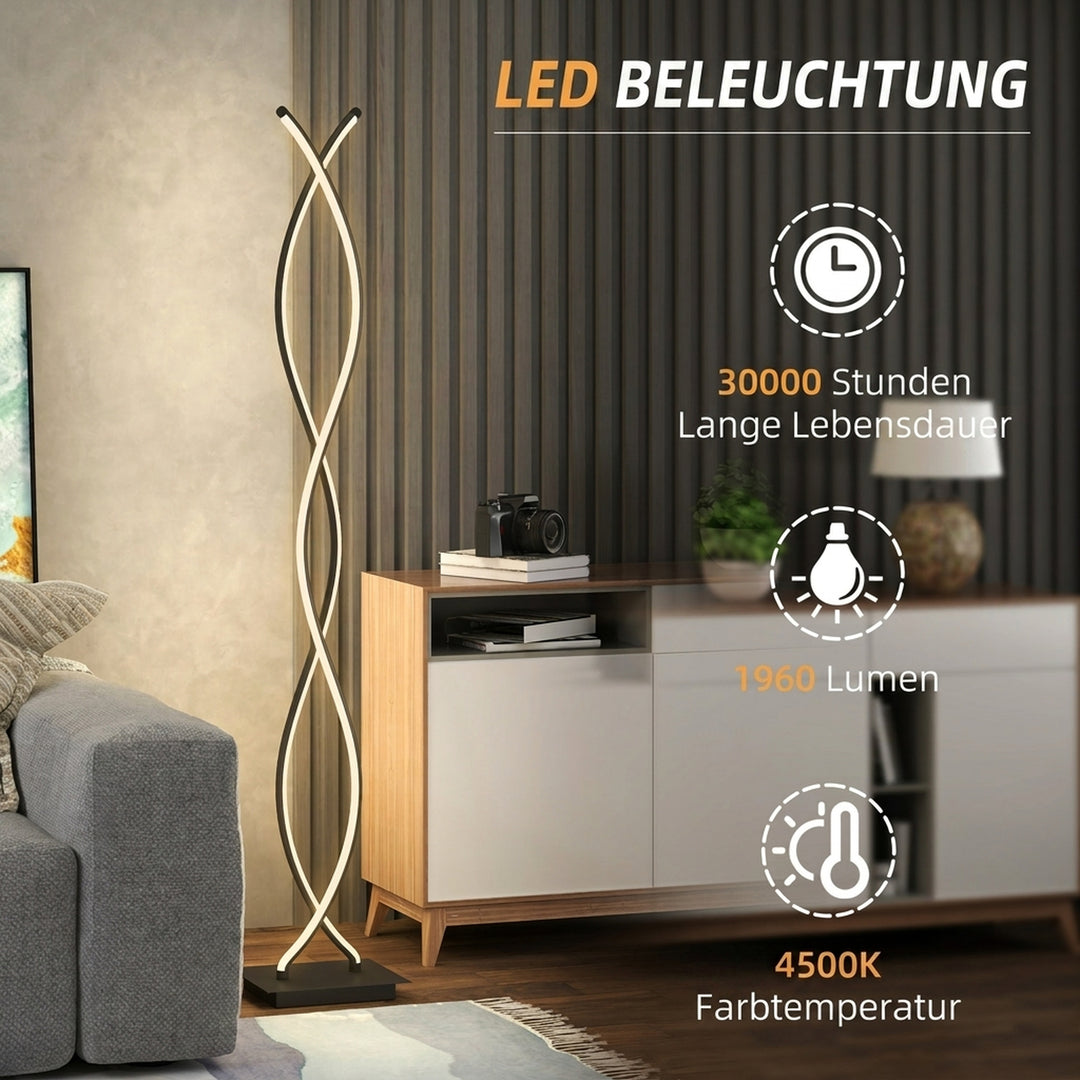 LED-gulvlampe dæmpbar 144 cm gulvlampe med fodkontakt sort
