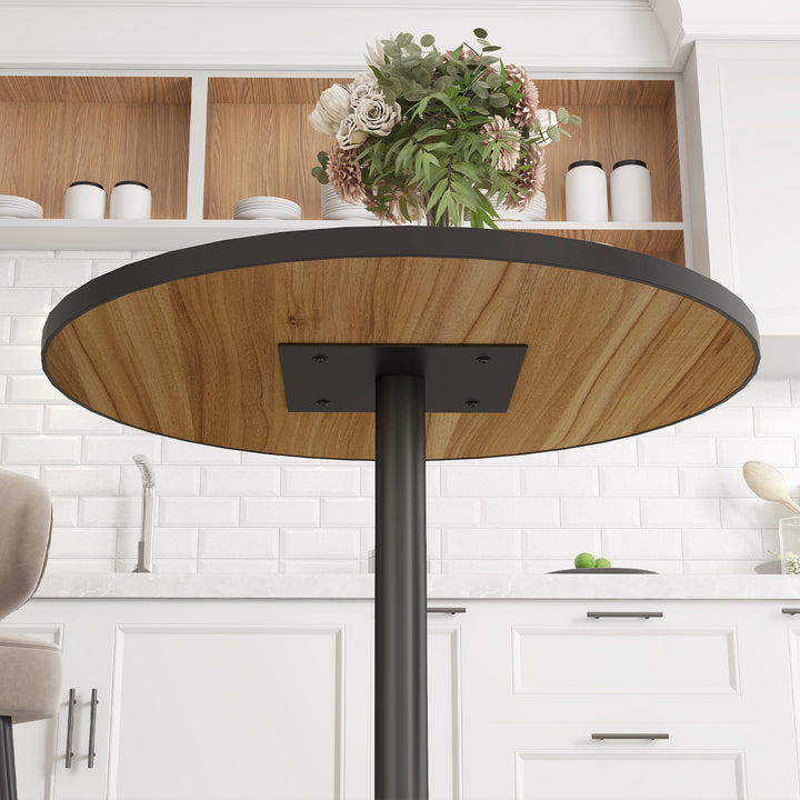 Rundt spisebord, egetræslook, kompakt design, til 2-4 personer, eg