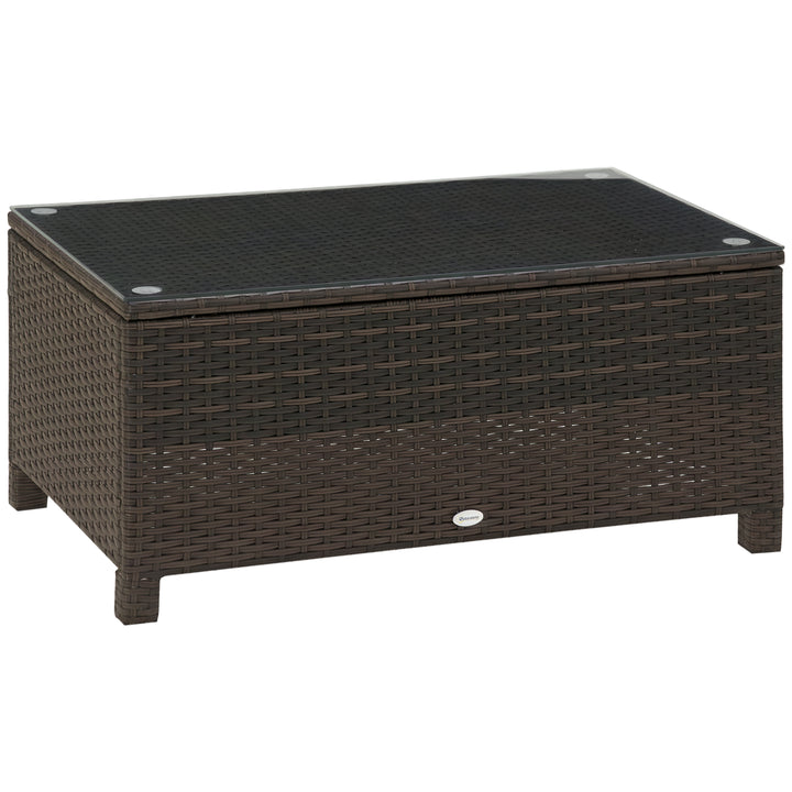 Garden sidebord sofabord havebord balkonbord polyrattan brun 85 x 50 x 39 cm